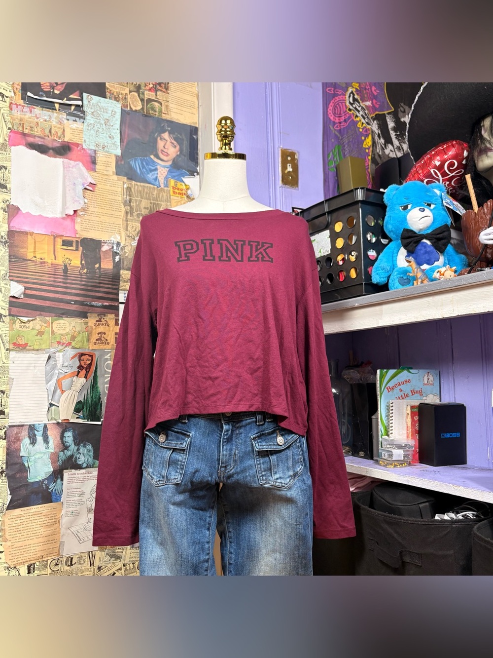 Burgundy Long Sleeve Top